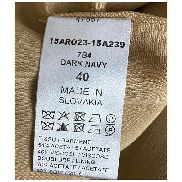 Chloé Crepe Dress Crew Neck Knee-Length in Dark Navy Ruffle Sz FR40 US 10/Medium - Picture 5 of 10